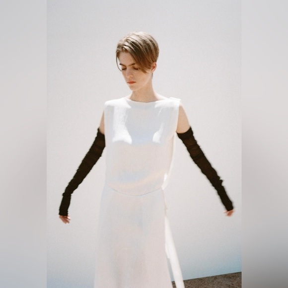 NWT Circ x Zara Linen Blend Open Back Long Dress Size M - Picture 5 of 9